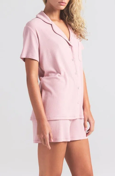 Skims Pink Soft Lounge Short Sleep Pyjama Set In Pattern
