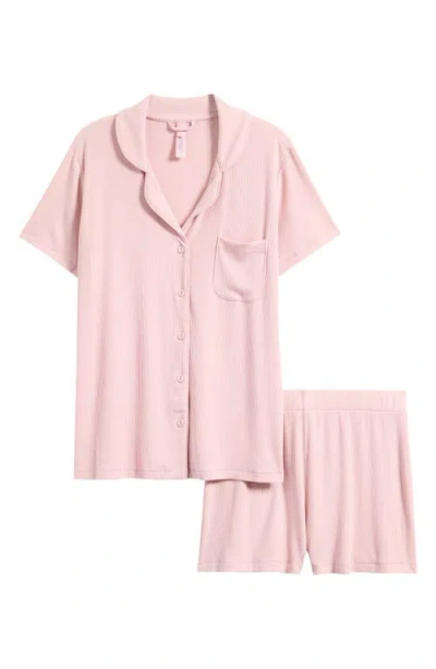 Skims Pink Soft Lounge Short Sleep Pyjama Set In Pattern