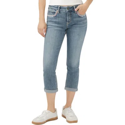 Silver Jeans Co. Women's Elyse Mid Rise Comfort Fit Capri Jeans In Blue