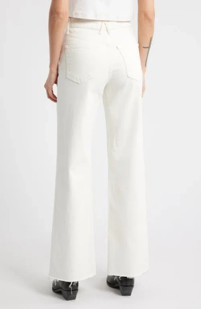Slvrlake Grace High Waist Organic Cotton Denim Wide Leg Jeans In Ecru
