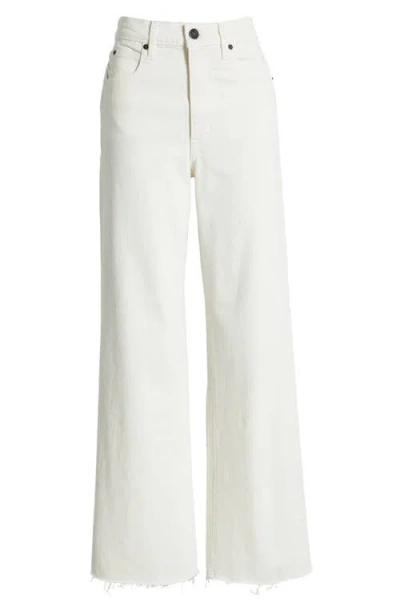 Slvrlake Grace High Waist Organic Cotton Denim Wide Leg Jeans In Ecru