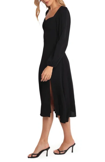Petal And Pup Petal & Pup Franklin Long Sleeve Midi Dress In Black