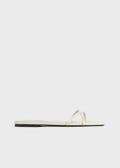 Totême Leather Crossover Slides Off-white