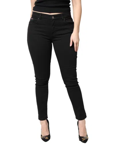Dolce & Gabbana Chic Black Mid-waist Skinny Denim Jeans In Black