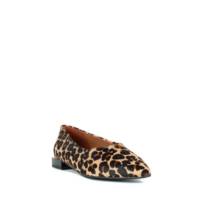 Angel Alarcon Leather Ballerina With Flat Heel And Leopard Print Decoration