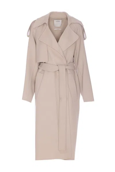 Sportmax Belted Coat Featuring Epaulettes