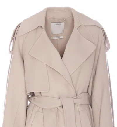 Sportmax Belted Coat Featuring Epaulettes