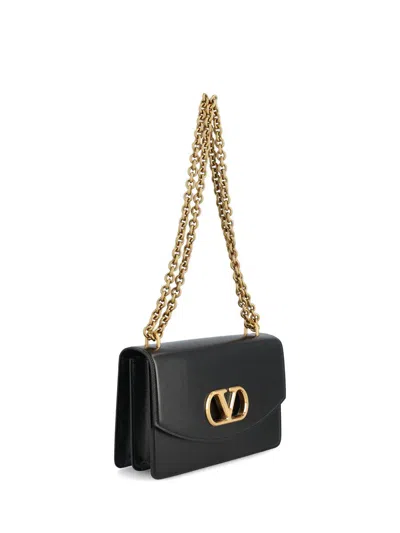 Valentino Garavani Garavani Vain Shoulder Bag In Shiny Calfskin Woman Black Uni In Black