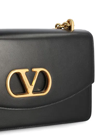 Valentino Garavani Garavani Vain Shoulder Bag In Shiny Calfskin Woman Black Uni In Black