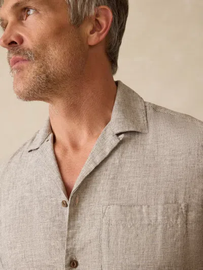 Faherty Short-sleeve Breeze Camp Shirt In Gray