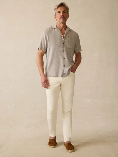 Faherty Short-sleeve Breeze Camp Shirt In Gray