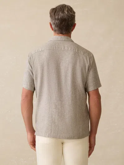 Faherty Short-sleeve Breeze Camp Shirt In Gray