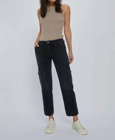 Hidden Tracey Cropped Cargo Pocket Pants In Black