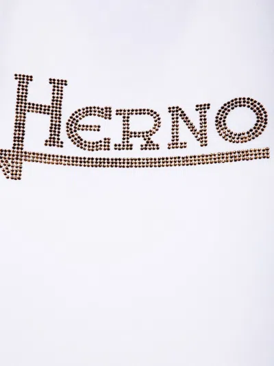 Herno White Interlock Jersey Logo T-shirt