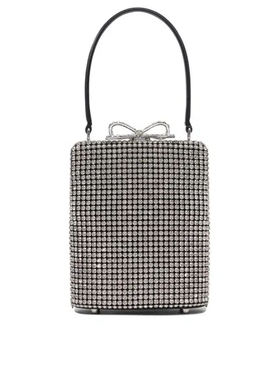 SELF-PORTRAIT SELF-PORTRAIT 'SILVER CRYSTAL FISHNET' HANDBAG 