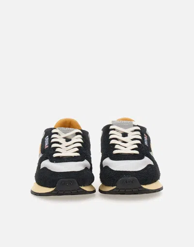 Autry Low Sneaker With Contrast Stitching And Mesh Panels