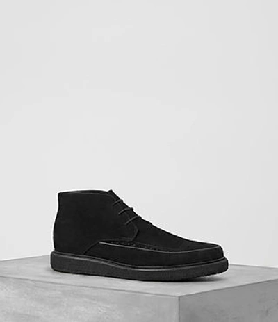 Allsaints Ayers Suede Boot In Black