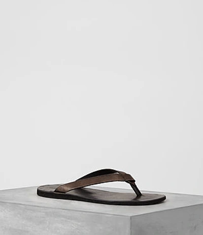 Allsaints Reef Leather Sandal In Bitter Brown