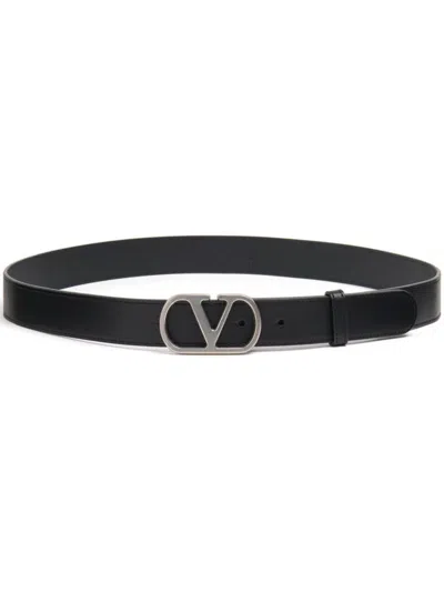 Valentino Garavani Vlogo Signature Belt In Shiny Calfskin 30 Mm