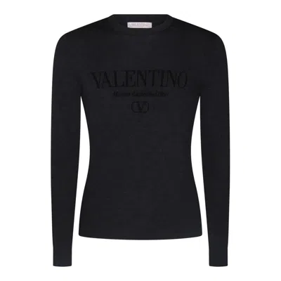 Shop Valentino Garavani Grey Wool Knitwear
