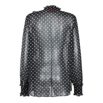 Valentino Garavani Polka Dot Tulle Bib Button-up Shirt