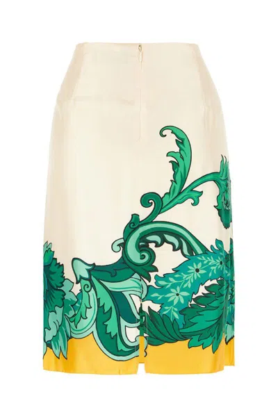 Etro Printed High Waist Knee-length Skirt