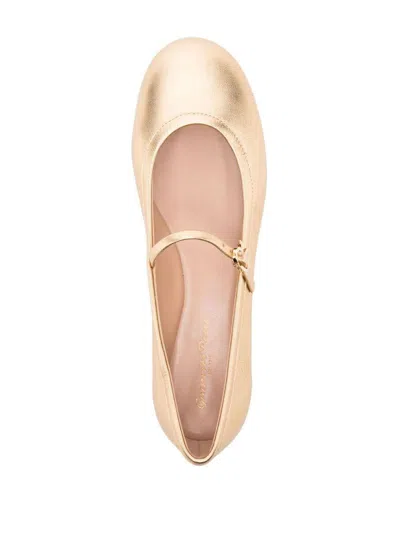 Gianvito Rossi Elegant Ballerina Flats With Ribbon Buckle