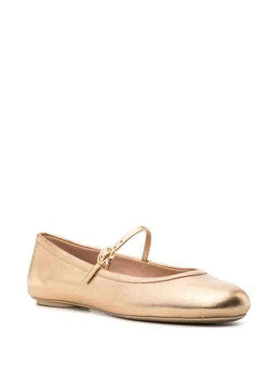 Gianvito Rossi Elegant Ballerina Flats With Ribbon Buckle