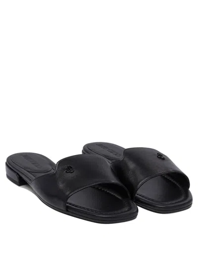 Jimmy Choo Flat Leather Sandals With Square Open Toe