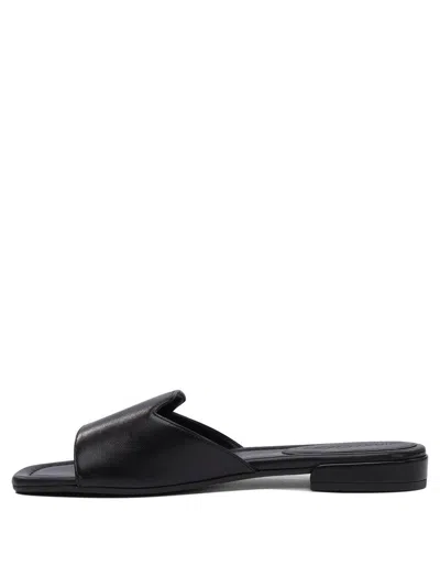 Jimmy Choo Flat Leather Sandals With Square Open Toe