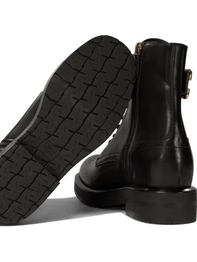Chloé Woman Ankle Boots Black Size 8 Leather