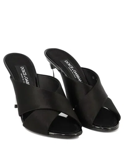 Dolce & Gabbana Satin Sandals With Back Monogram