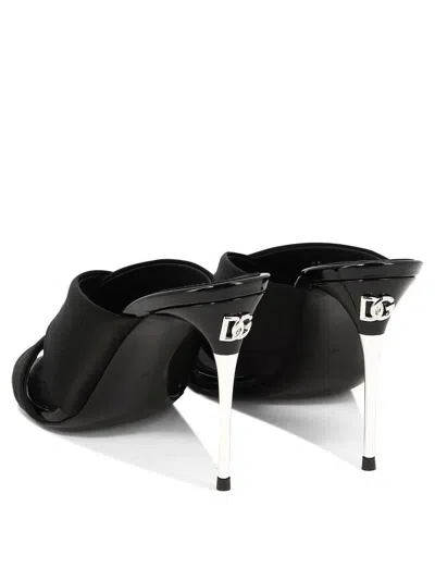 Dolce & Gabbana Satin Sandals With Back Monogram