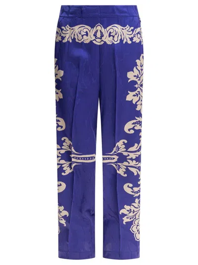 Etro Patterned Trousers With Elastic Waistband And Embellishments