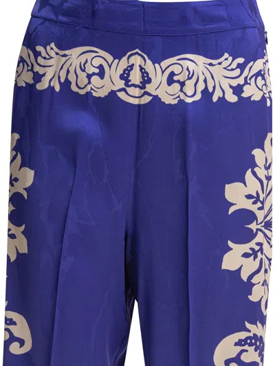 Etro Patterned Trousers With Elastic Waistband And Embellishments