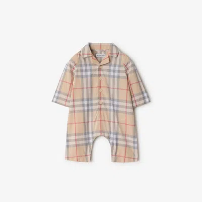 Burberry Childrens Check Cotton Jumpsuit