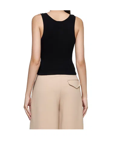 Wardrobe.nyc Stretch Cotton Crop Tank Top In Black