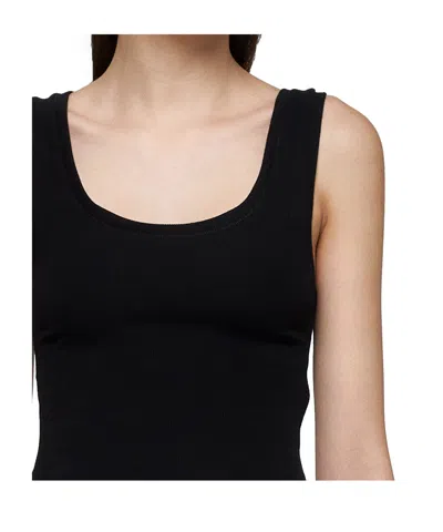 Wardrobe.nyc Stretch Cotton Crop Tank Top In Black