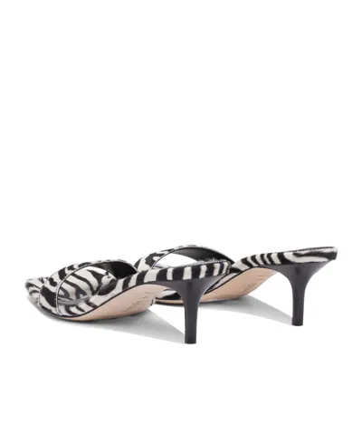 Aeyde Open Toe Kitten Heel Zebra Pattern Sandals