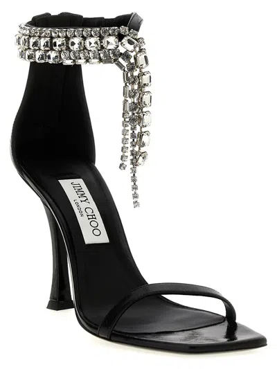 Jimmy Choo Verity 100 Crystal Embellished Leather Sandals