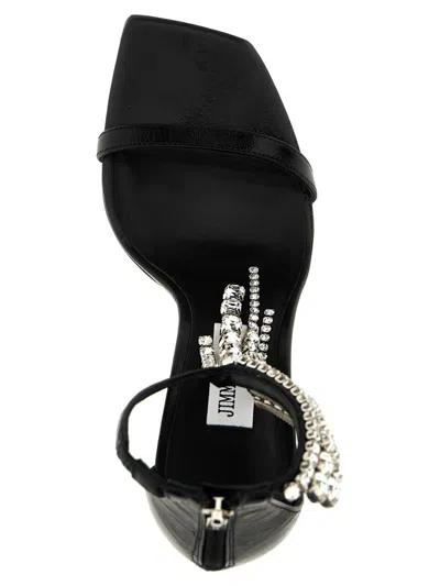 Jimmy Choo Verity 100 Crystal Embellished Leather Sandals