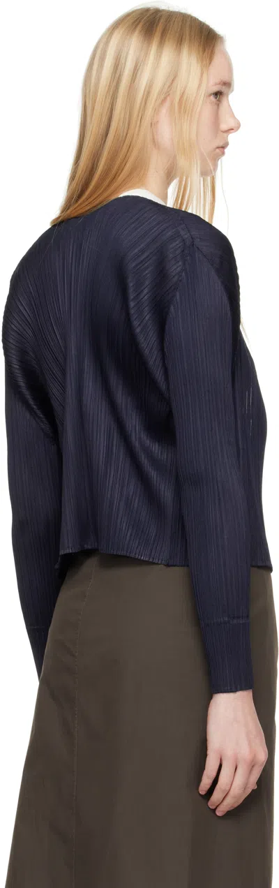 Issey Miyake Navy New Colorful Basics 4 Cardigan