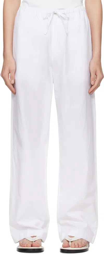 Cdlp White Drawstring Trousers In White