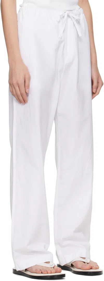 Cdlp White Drawstring Trousers In White