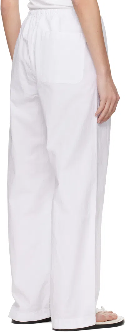 Cdlp White Drawstring Trousers In White