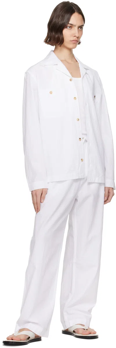 Cdlp White Drawstring Trousers In White