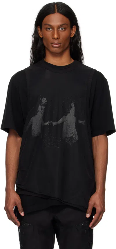 Hyein Seo Black Double Layer T-shirt In Multi