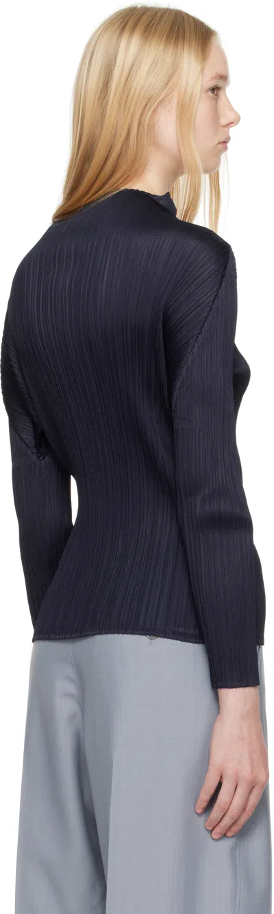 Issey Miyake Navy New Colorful Basics 4 Top