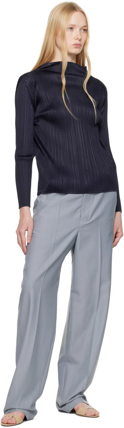 Issey Miyake Navy New Colorful Basics 4 Top