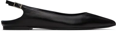 By Far Black Koyna Creased Calf Leather Ballerina Flats In Black